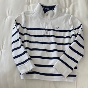 Vineyard Vines boys white and navy 1/4 zip, size 7